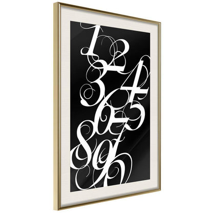 Typography Framed Art Print - Alphabet of Digits-artwork for wall with acrylic glass protection