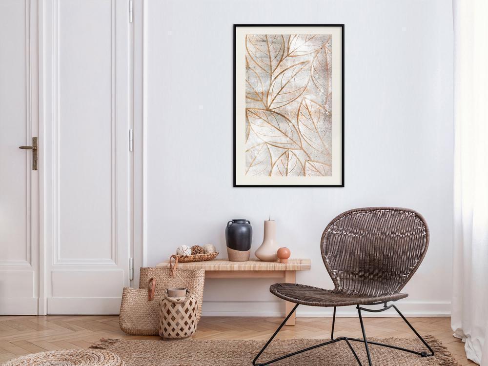 Botanical Wall Art - Copper Leaves-artwork for wall with acrylic glass protection