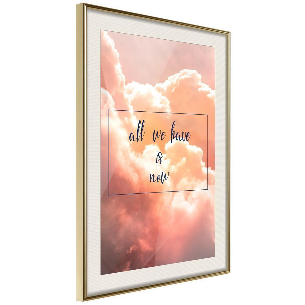 Typography Framed Art Print - Present-artwork for wall with acrylic glass protection