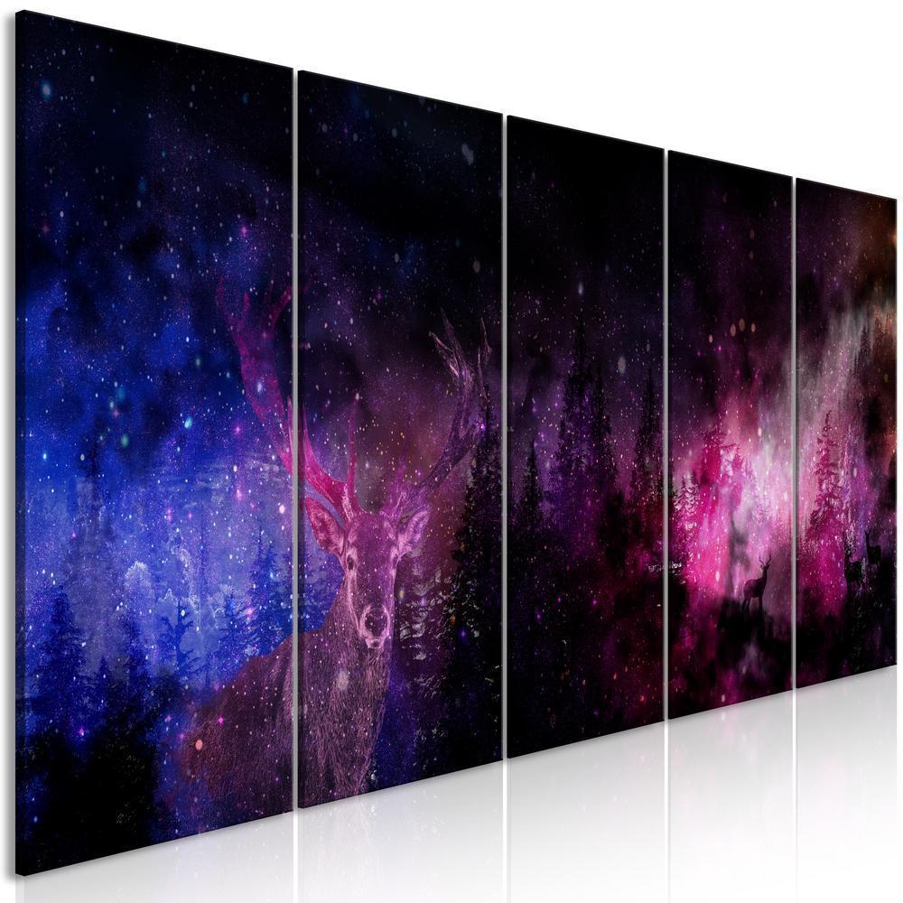 Canvas Print - Deer Galaxy (5 Parts) Narrow-ArtfulPrivacy-Wall Art Collection