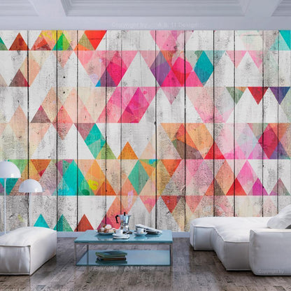 Wall Mural - Rainbow Triangles-Wall Murals-ArtfulPrivacy
