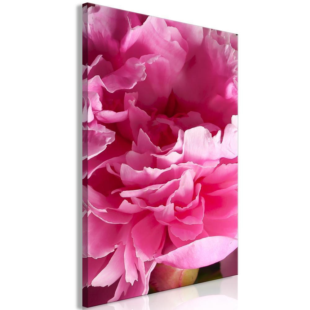 Canvas Print - Blossom of Beauty (1-part) - Pink Peony Flower Embraced by Nature-ArtfulPrivacy-Wall Art Collection