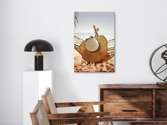 Canvas Print - Hammock on the Beach (1 Part) Vertical-ArtfulPrivacy-Wall Art Collection