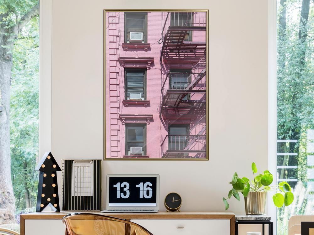 Photography Wall Frame - Pink Facade-artwork for wall with acrylic glass protection