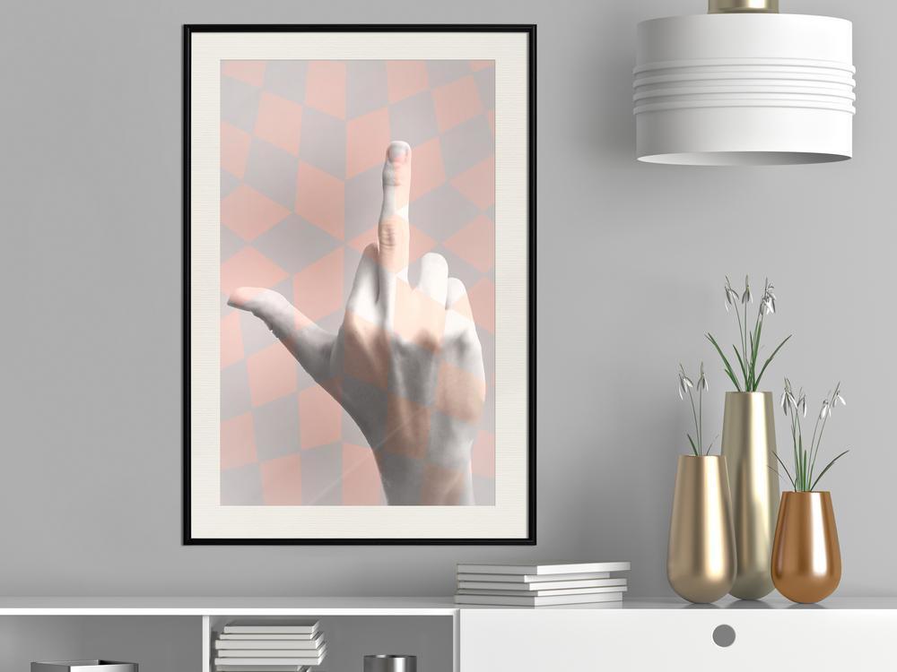 Urban Art Frame - Middle Finger-artwork for wall with acrylic glass protection