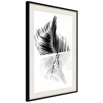 Botanical Wall Art - Abstract Feather-artwork for wall with acrylic glass protection