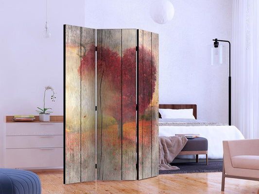 Decorative partition-Room Divider - Autumnal Love-Folding Screen Wall Panel by ArtfulPrivacy