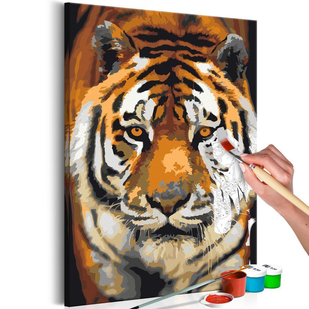 Start learning Painting - Paint By Numbers Kit - Asian Tiger - new hobby