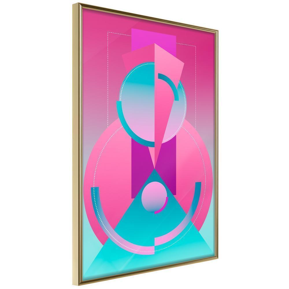 Abstract Poster Frame - Constructivist Train-artwork for wall with acrylic glass protection