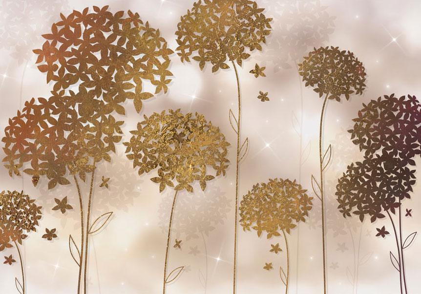 Wall Mural - Golden Garden-Wall Murals-ArtfulPrivacy