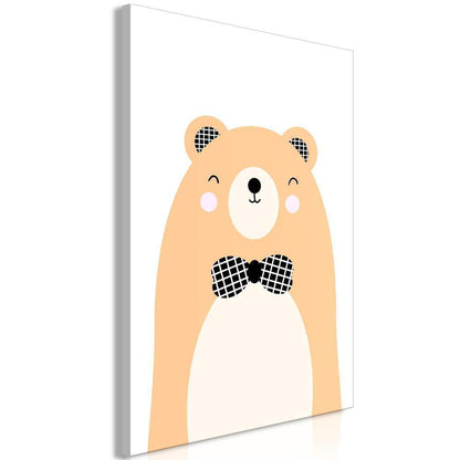 Canvas Print - Teddy Bear in Bow Tie (1 Part) Vertical-ArtfulPrivacy-Wall Art Collection