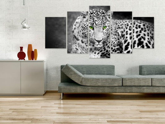 Canvas Print - Leopard - black&white-ArtfulPrivacy-Wall Art Collection