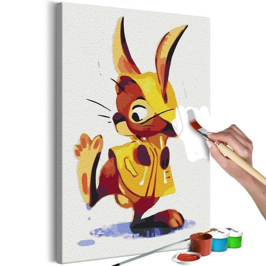 Start learning Painting - Paint By Numbers Kit - Bunny in the Rain - new hobby