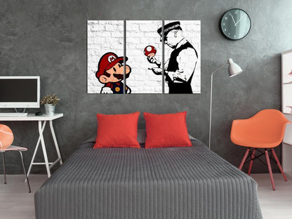 Canvas Print - Mario Bros (Banksy)-ArtfulPrivacy-Wall Art Collection