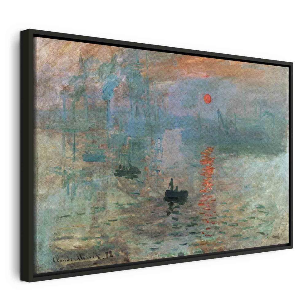 Impression sur toile - Impression, Lever de soleil - Paysage peint du port de Claude Monet