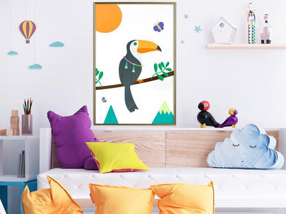 Nursery Room Wall Frame - Fairy-Tale Toucan-artwork for wall with acrylic glass protection