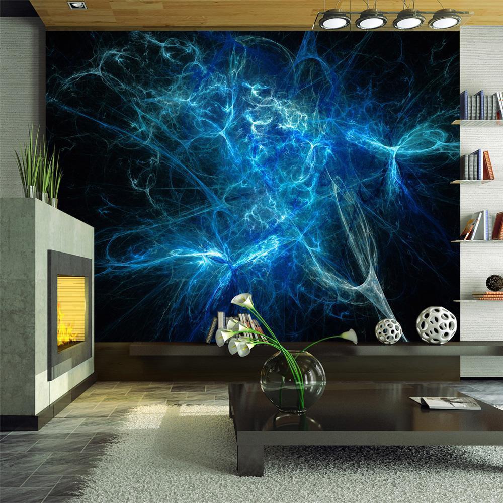 Wall Mural - Blue lightning bolts-Wall Murals-ArtfulPrivacy