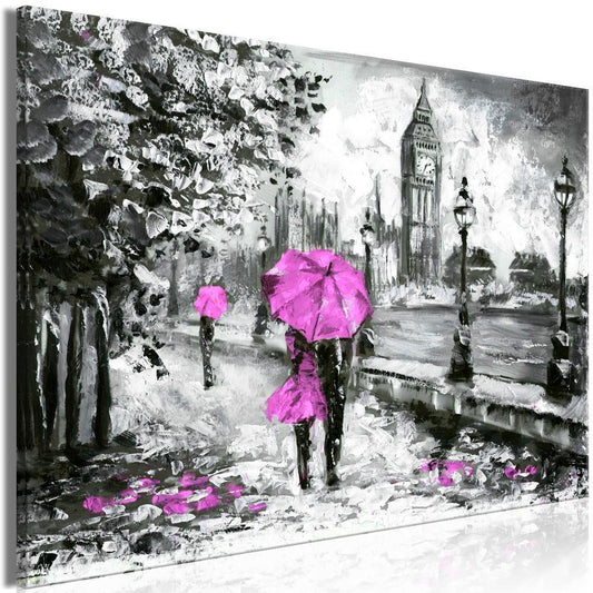 Canvas Print - Walk in London (1 Part) Wide Pink-ArtfulPrivacy-Wall Art Collection