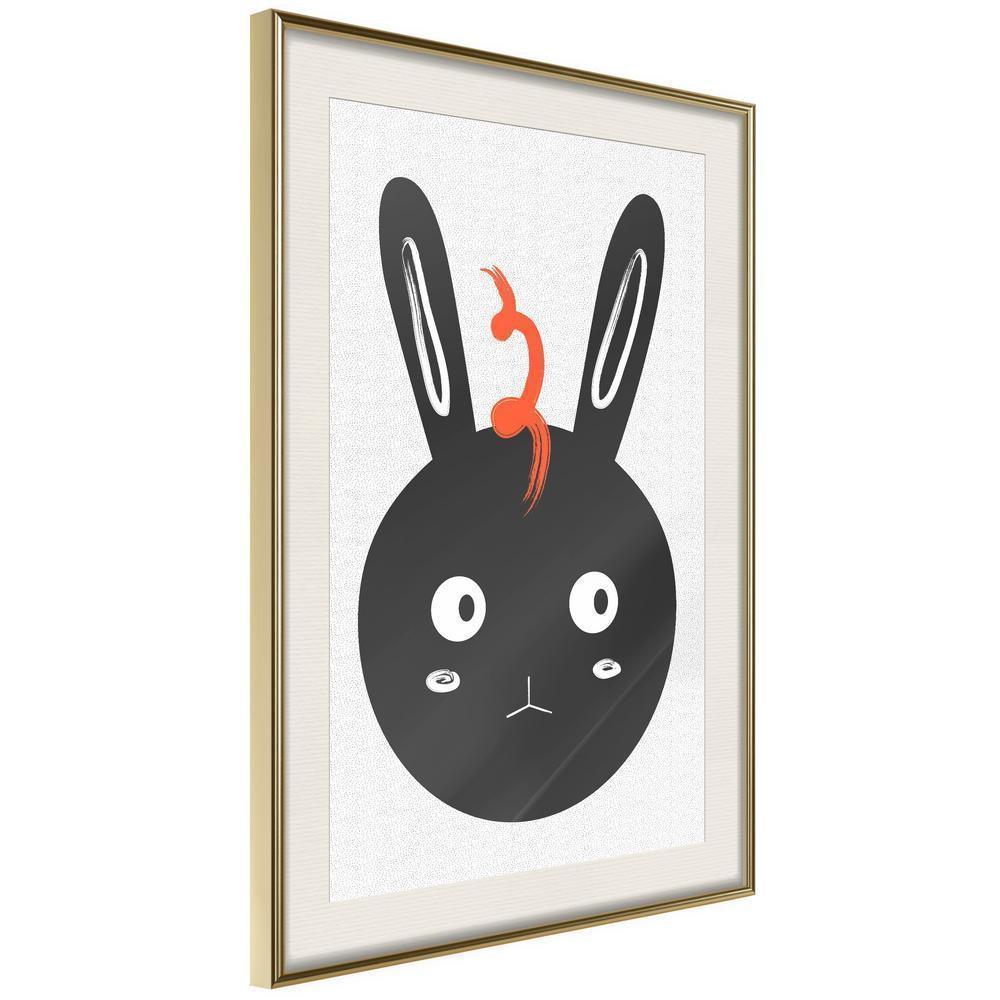 Nursery Room Wall Frame - Surprised Bunny-artwork for wall with acrylic glass protection