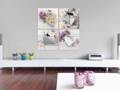 Canvas Print - Hearts and flowers-ArtfulPrivacy-Wall Art Collection