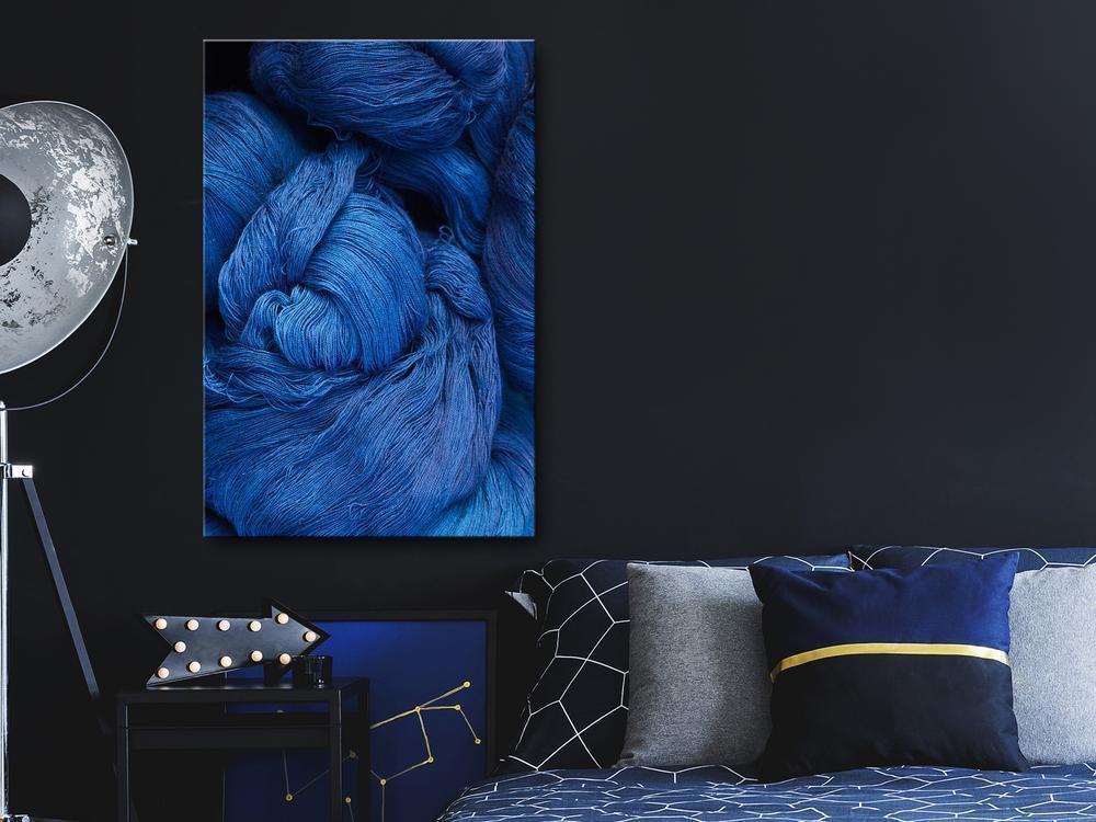 Canvas Print - Blue Worsted (1 Part) Vertical-ArtfulPrivacy-Wall Art Collection