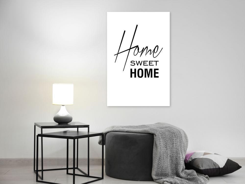 Canvas Print - Black and White: Home Sweet Home (1 Part) Vertical-ArtfulPrivacy-Wall Art Collection