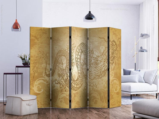 Decorative partition-Room Divider - Dragon II-Folding Screen Wall Panel by ArtfulPrivacy