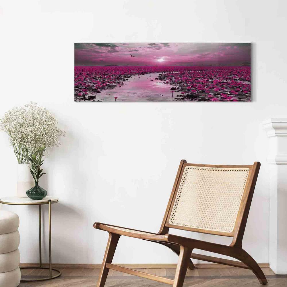 Canvas Print - Lilies and Sunset (1 Part) Narrow