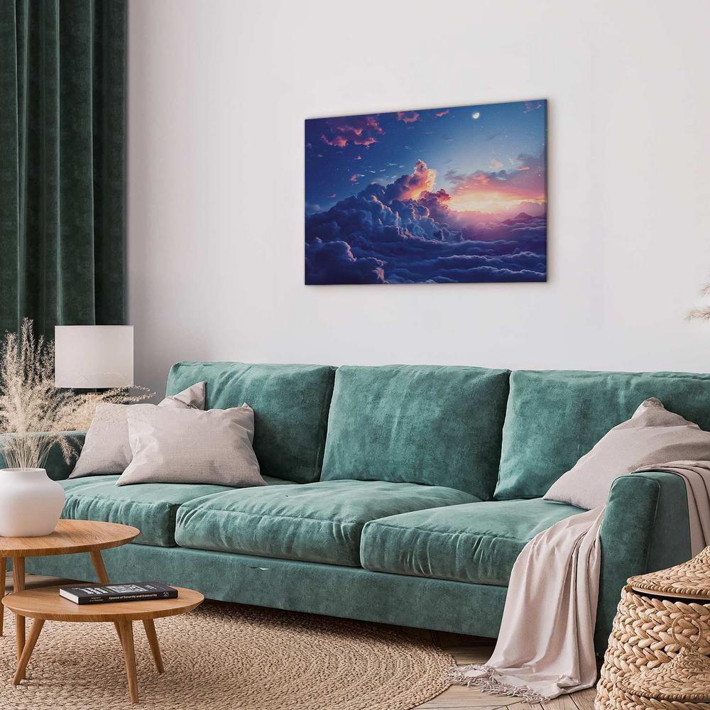 Canvas Print - Night Concert in the Mountains: Clouds Illuminated by the Last Rays of the Sun