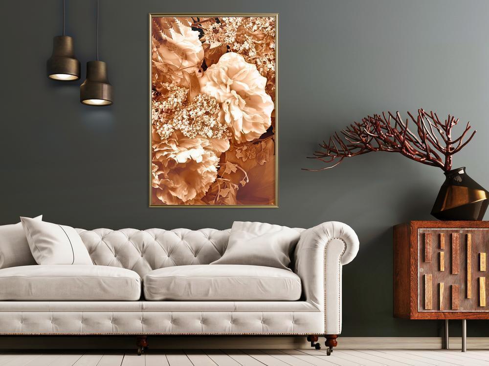 Autumn Framed Poster - May in Sepia-artwork for wall with acrylic glass protection