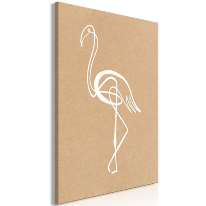 Canvas Print - White Flamingo (1 Part) Vertical-ArtfulPrivacy-Wall Art Collection
