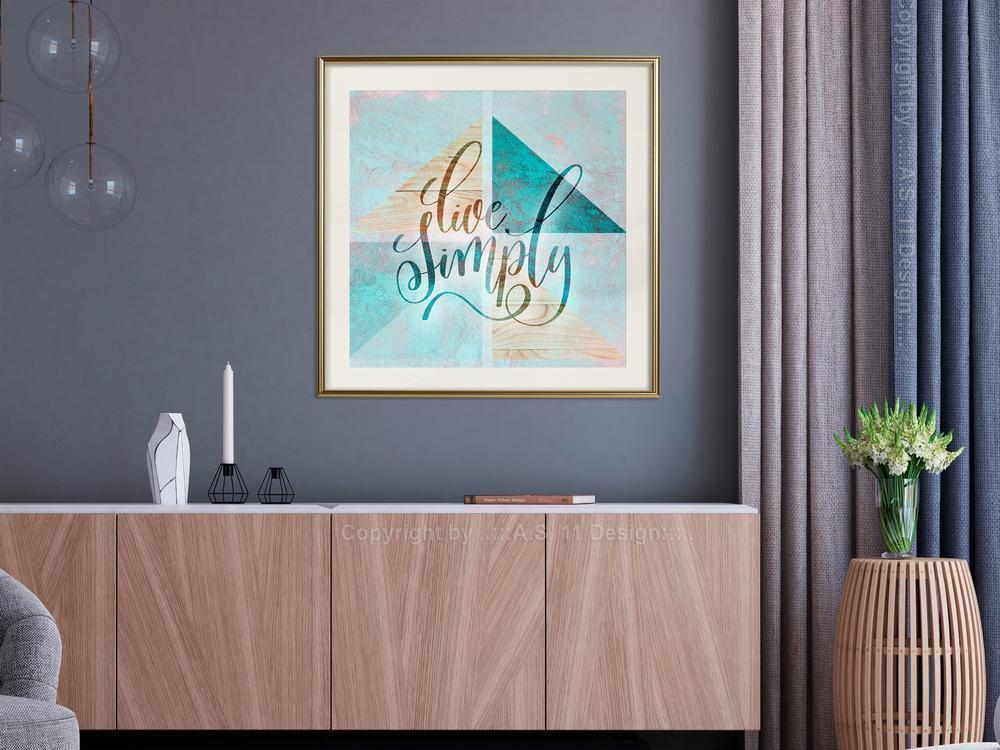 Typography Framed Art Print - Choose Simplicity (Square)-artwork for wall with acrylic glass protection