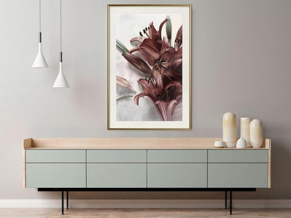 Botanical Wall Art - Burgundy Solace-artwork for wall with acrylic glass protection