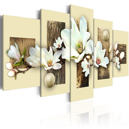 Canvas Print - Texture and magnolia-ArtfulPrivacy-Wall Art Collection