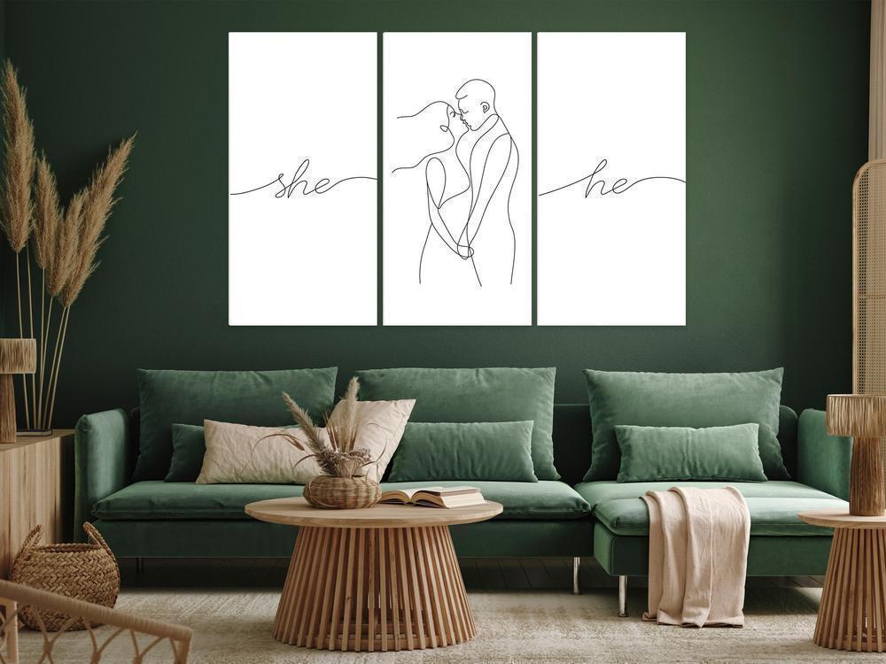 Canvas Print - Love Triptych (3 Parts)-ArtfulPrivacy-Wall Art Collection