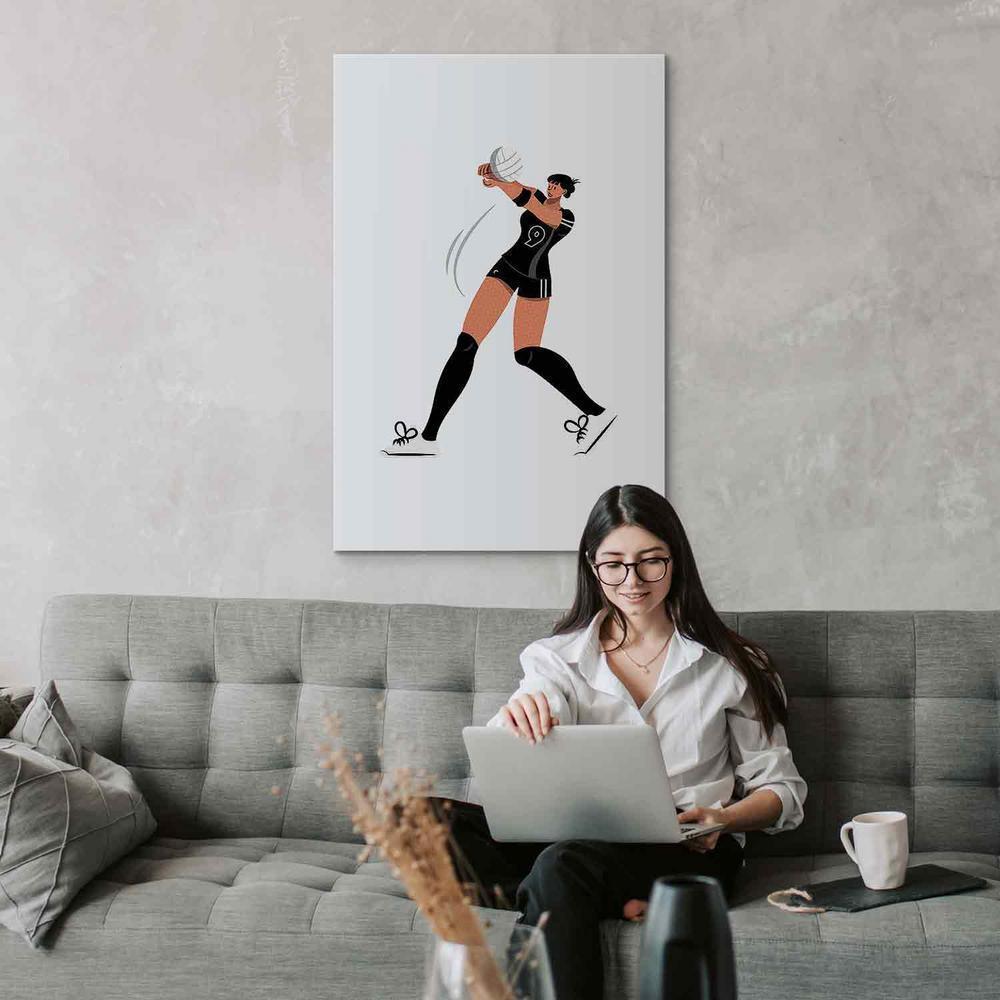 Canvas Print - Female Volleyball Player Illustration