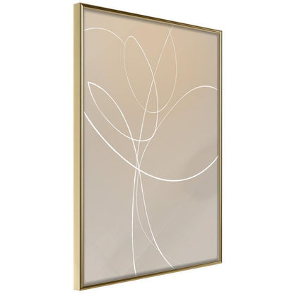 Abstract Poster Frame - White Tulip-artwork for wall with acrylic glass protection