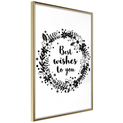 Typography Framed Art Print - Best Wishes-artwork for wall with acrylic glass protection