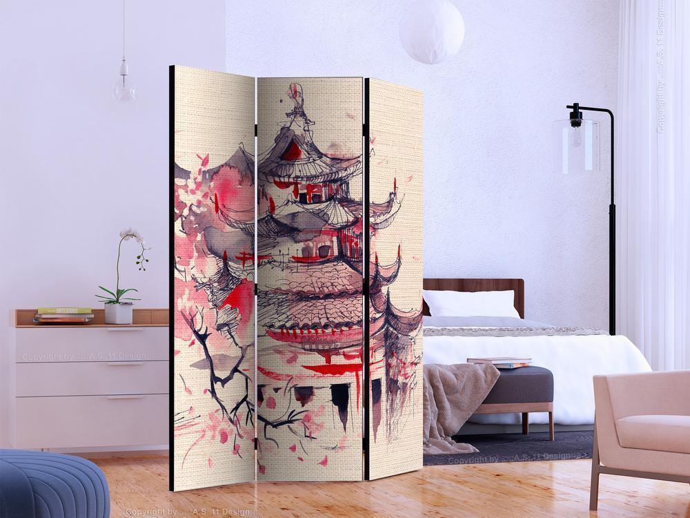 Decorative partition-Room Divider - Shogun House-Folding Screen Wall Panel by ArtfulPrivacy
