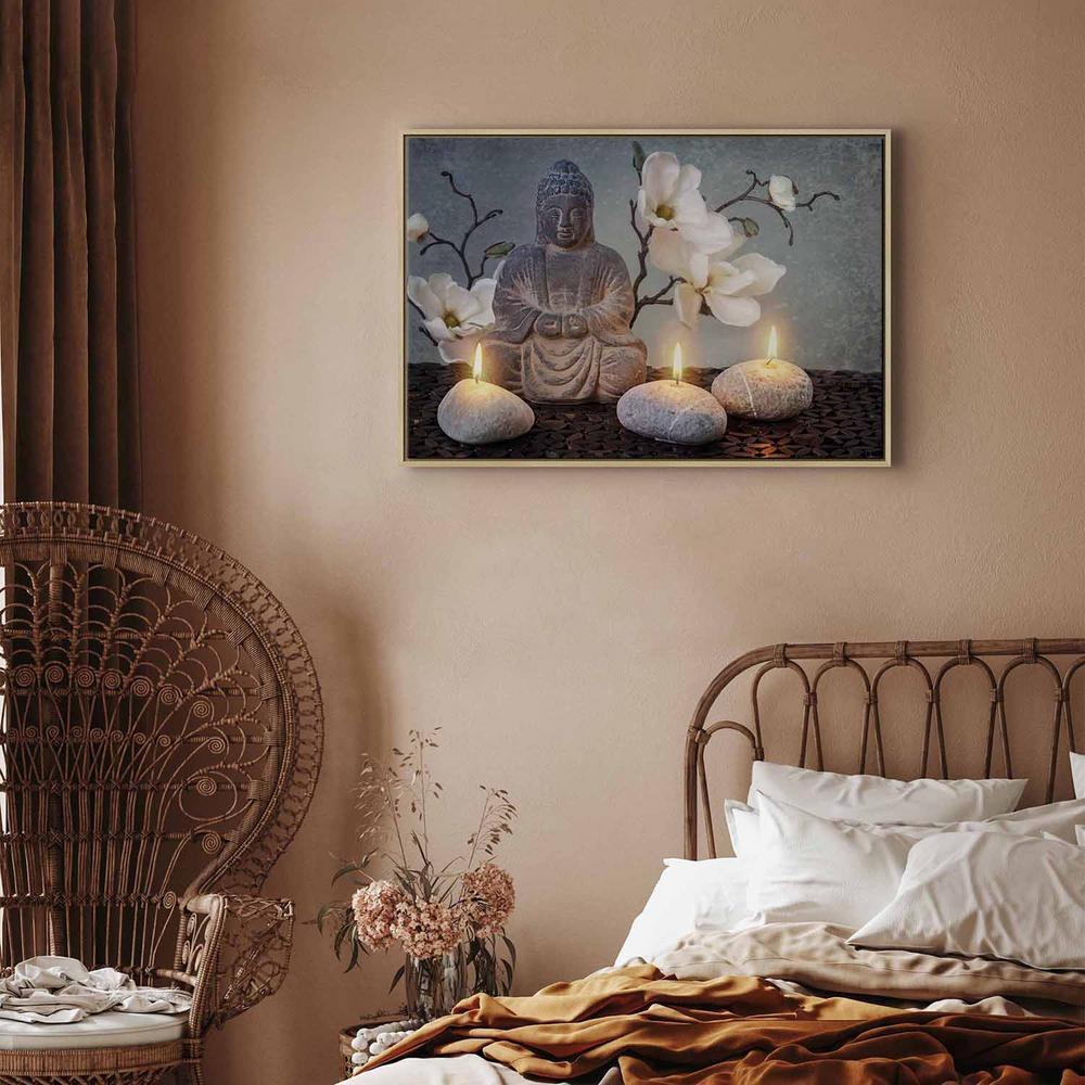 Canvas Print - Buddha and Stones (1 Part) Wide