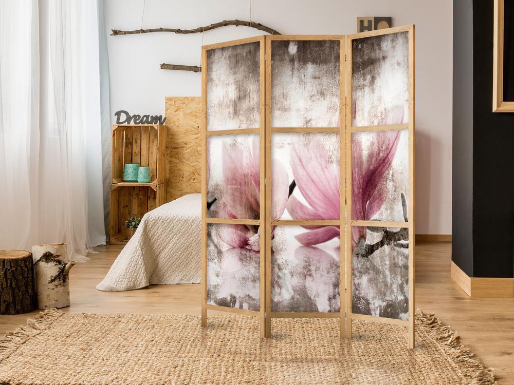 Shoji room Divider - Japanese Room Divider - Retro Magnolias I - ArtfulPrivacy