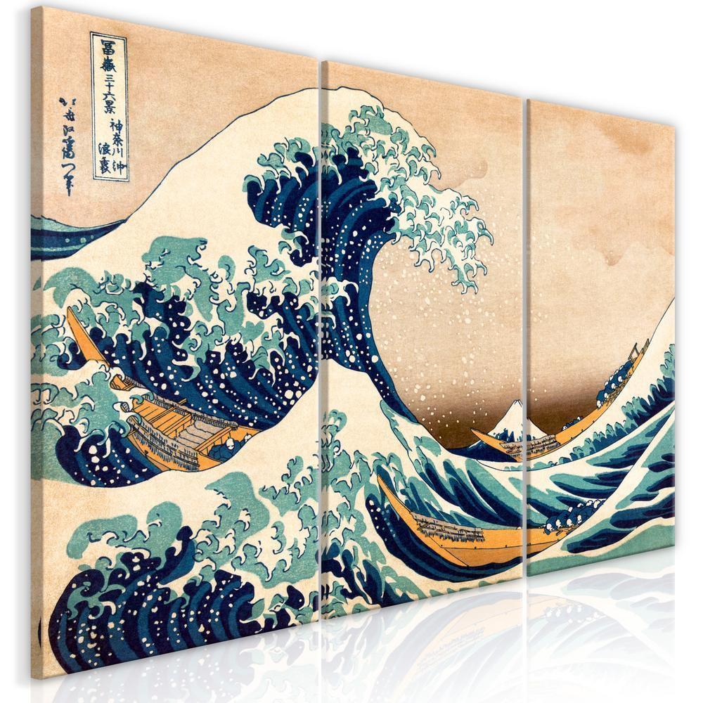 Canvas Print - The Great Wave off Kanagawa (3 Parts)-ArtfulPrivacy-Wall Art Collection