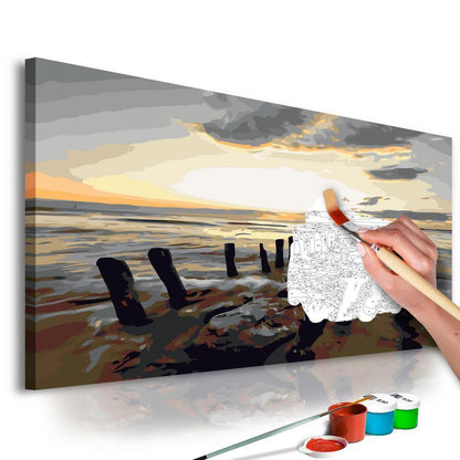 Start learning Painting - Paint By Numbers Kit - Beach (Sunrise) - new hobby