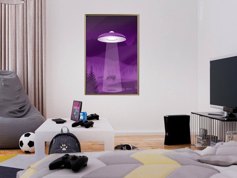 Abstract Poster Frame - Flying Saucer-artwork for wall with acrylic glass protection