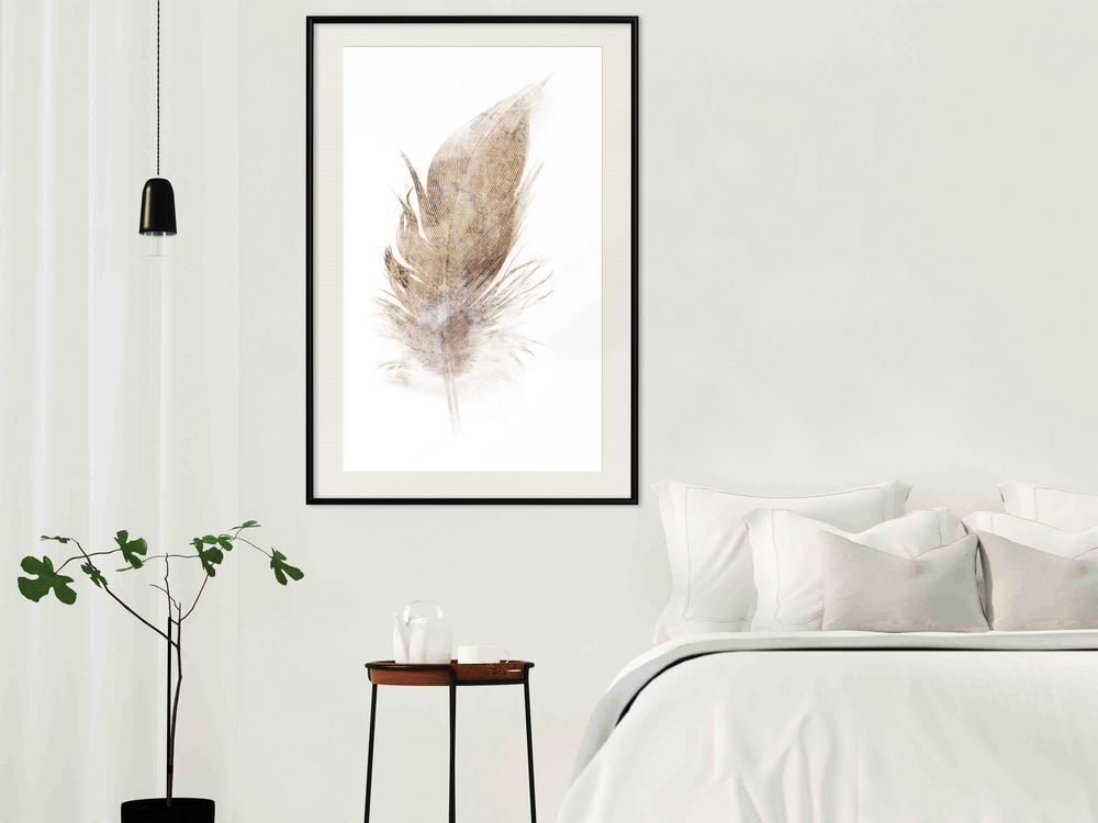 Vintage Motif Wall Decor - Lost Feather (Beige)-artwork for wall with acrylic glass protection