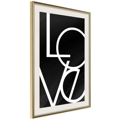 Typography Framed Art Print - Simply Love-artwork for wall with acrylic glass protection