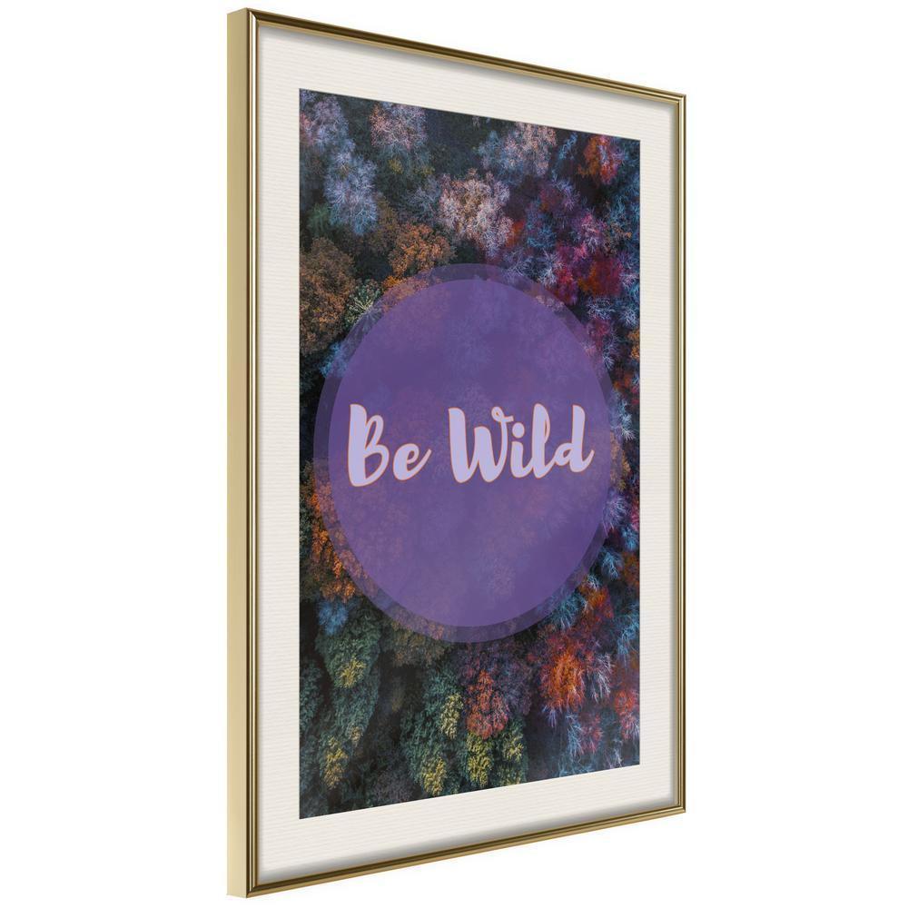 Typography Framed Art Print - Find Wildness in Yourself-artwork for wall with acrylic glass protection