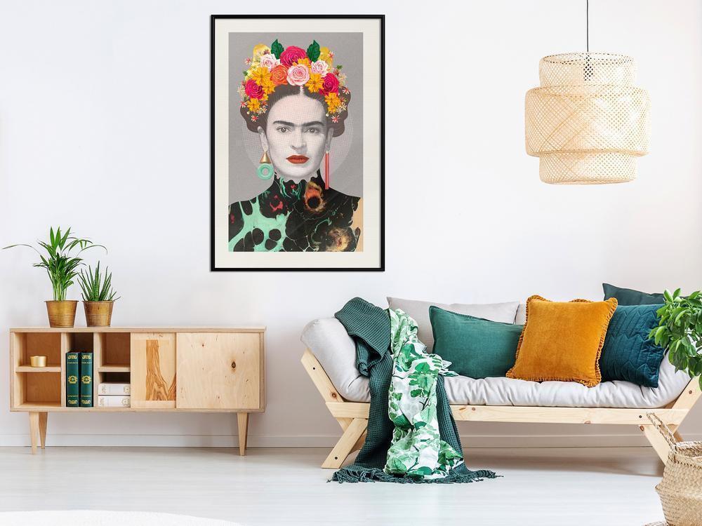 Wall Decor Portrait - Charismatic Frida-artwork for wall with acrylic glass protection