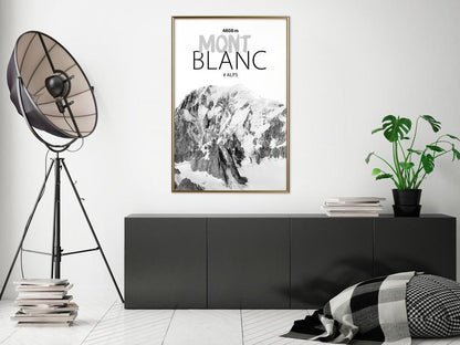 Winter Design Framed Artwork - Peaks of the World: Mont Blanc-artwork for wall with acrylic glass protection