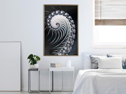 Abstract Poster Frame - Fractal Spiral (Negative)-artwork for wall with acrylic glass protection